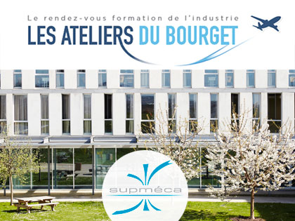 Photo de la cour et du bâtiment Supméca présentant les ateliers du bourget