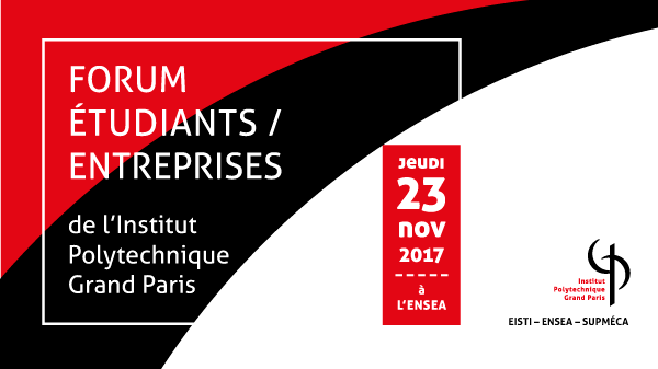 Visuel en rouge et noir du Forum étudiants-entreprises de l'IPGP daté au 23 novembre 2017