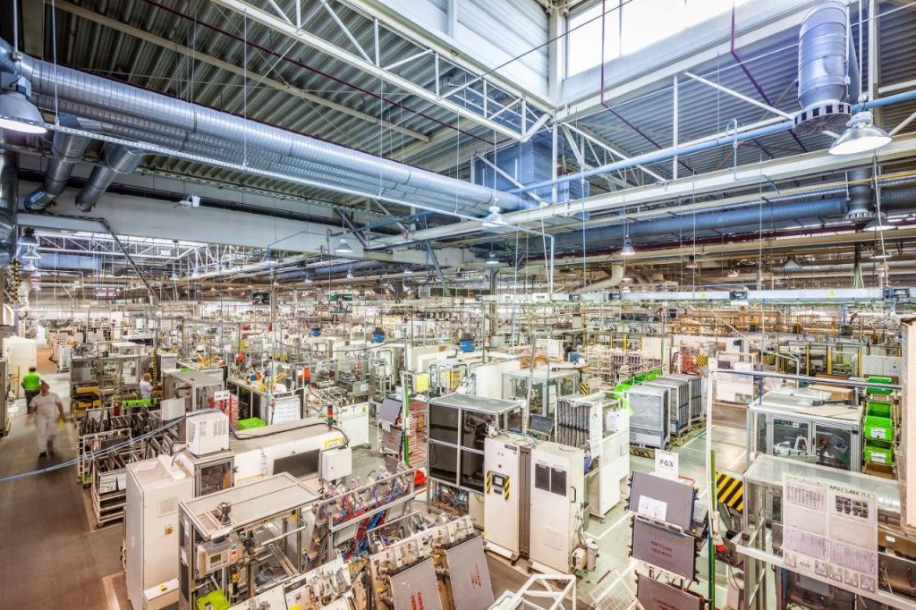 Photo d'une chaine de production complexe