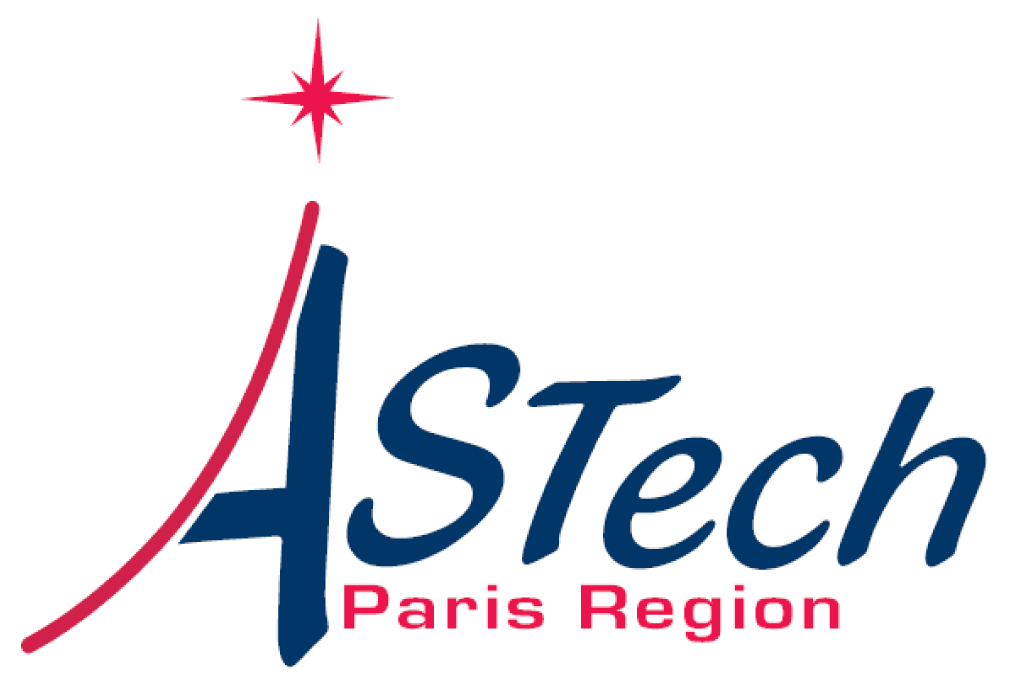 logo AStech Paris Région bleu marine et rose avec une étoile