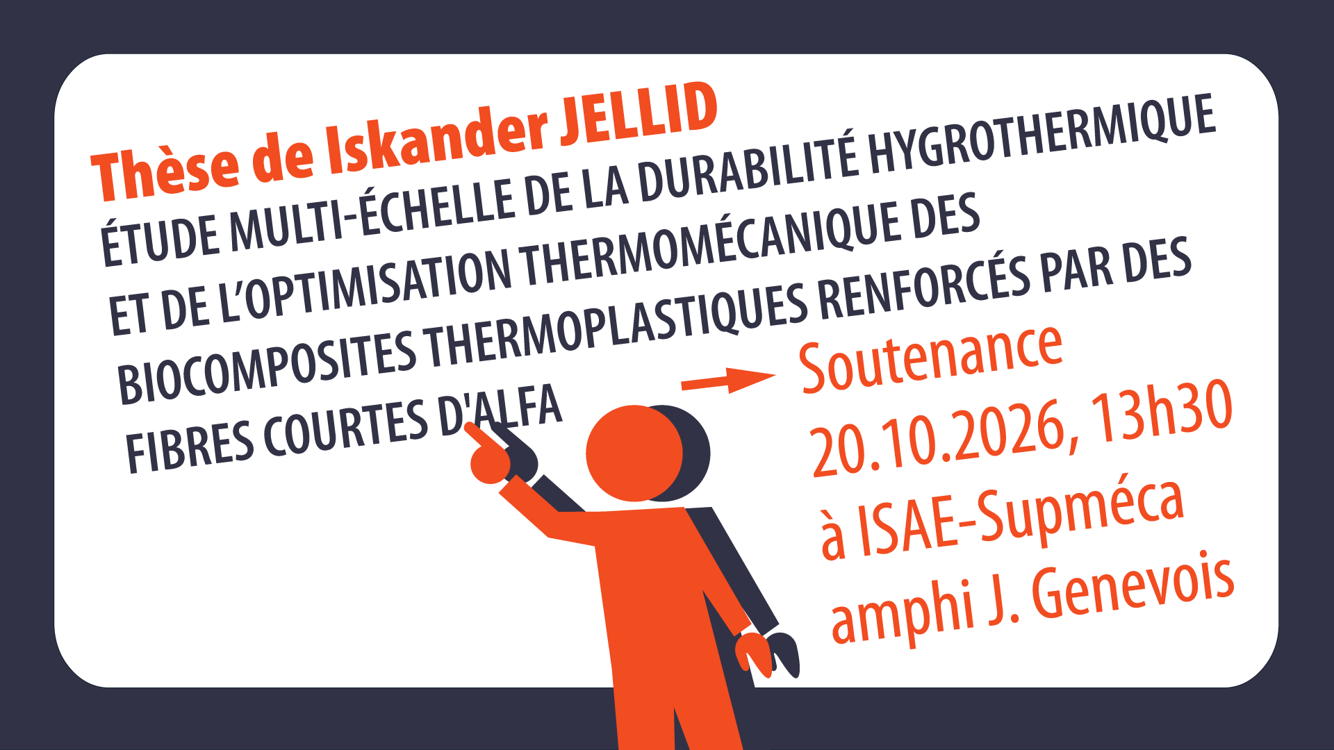 Étude multi-échelle de la durabilité hygrothermique et de l’optimisation thermomécanique des biocomposites thermoplastiques renforcés par des fibres courtes d'Alfa