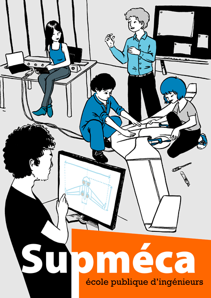 couverture illustrée des étudiants de Supméca sur un projet de drone
